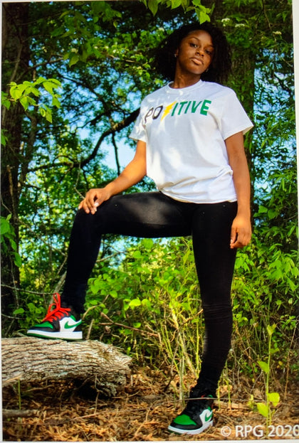 Positive  Unisex Multi Color White Tee